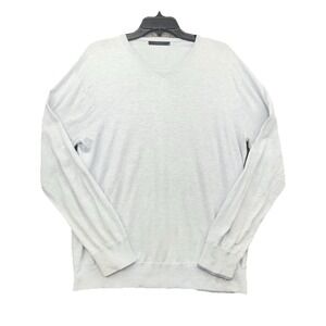 Greyson Sweater Mens Small Golf Wolf  Blue Silk Blend V Neck Pullover Knit